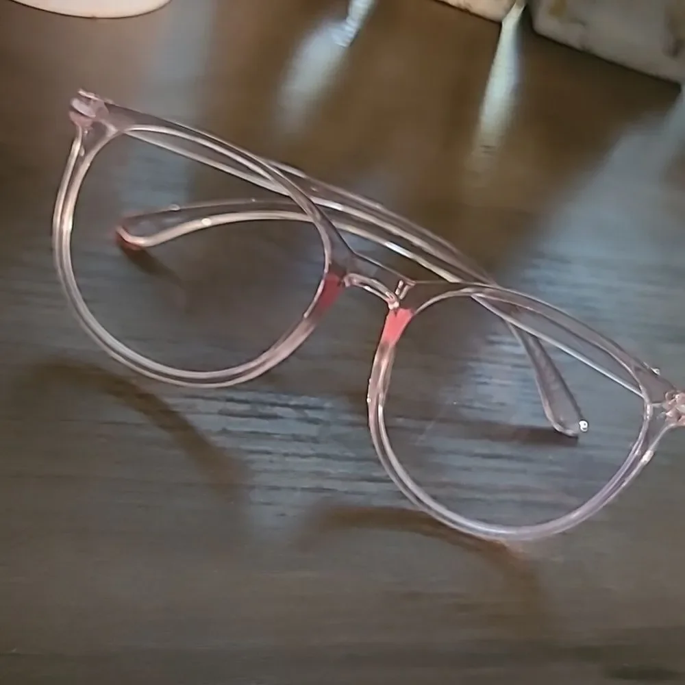 ♡♡♡ Plastic Rim Blue Light Transparent Pink Glasses